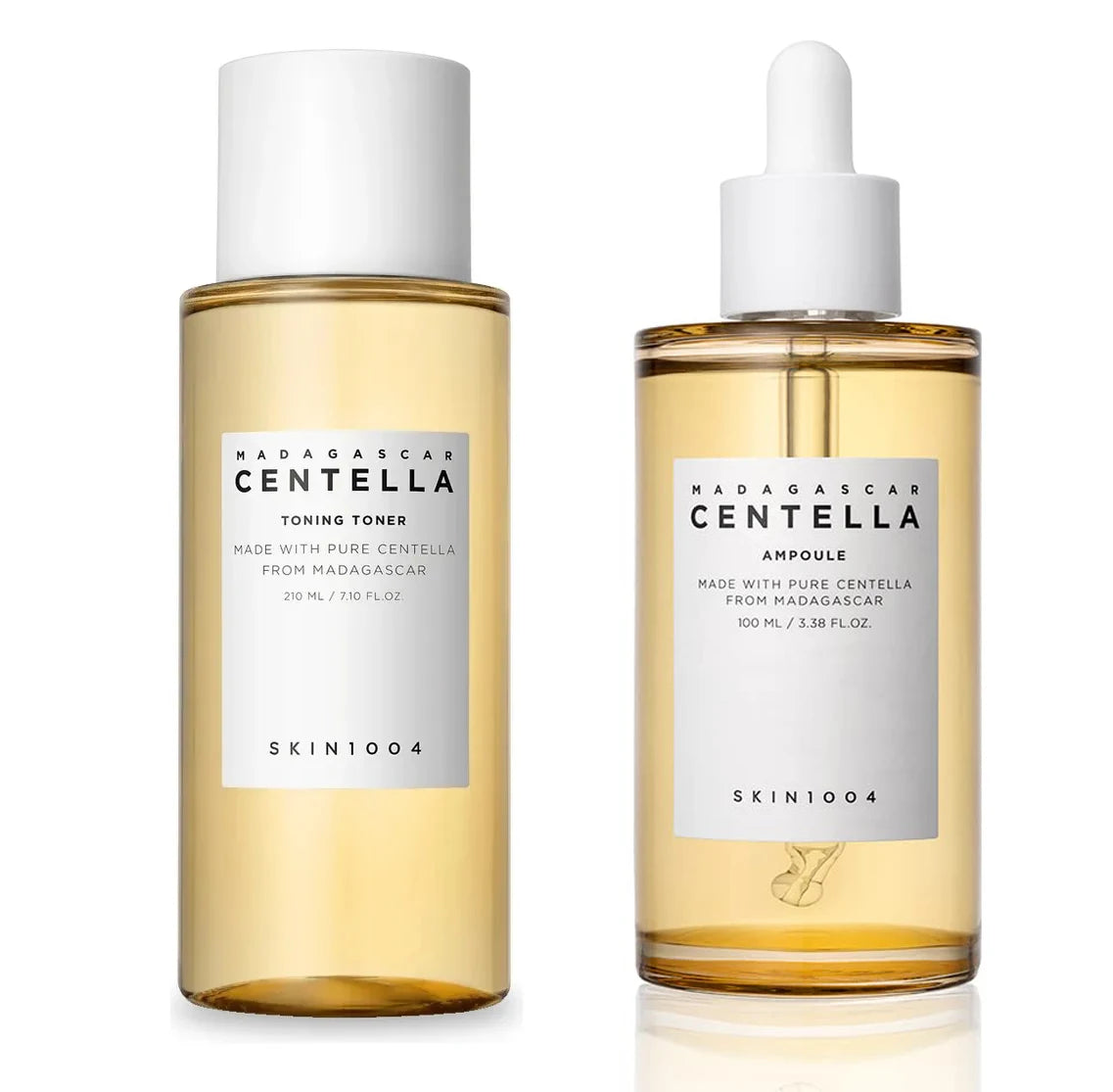 SKIN1004 Korean Skincare Set - Centella Asiatica Ampoule Essence, Light Cleansing Oil and Centella Asiatica Skincare Toner