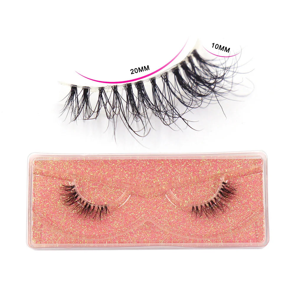 LEHUAMAO Mink Half Lashes Extension Natural Daily Reusable Short Strip Eye Lashes Mink Fluffy Soft Half False Eyelashes Make Up