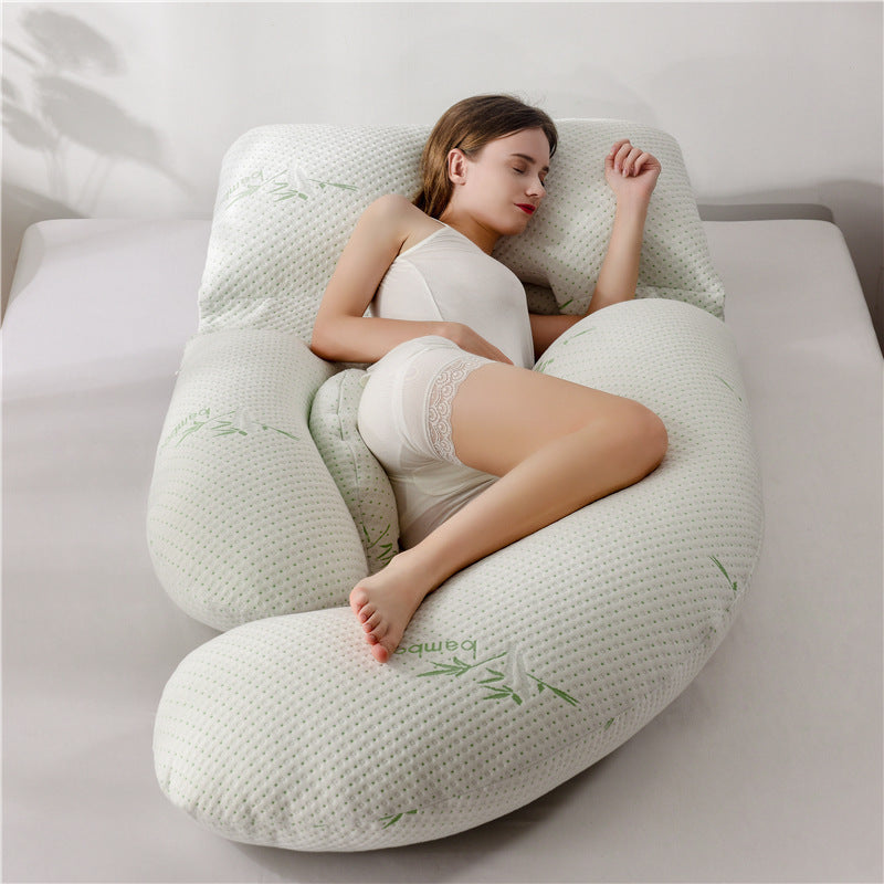 U-shaped pregnant woman pillow for supporting the waist and allowing side sleeping
