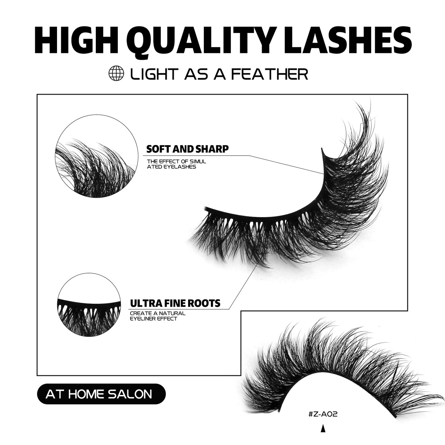 Thick-styled one-piece false lashes