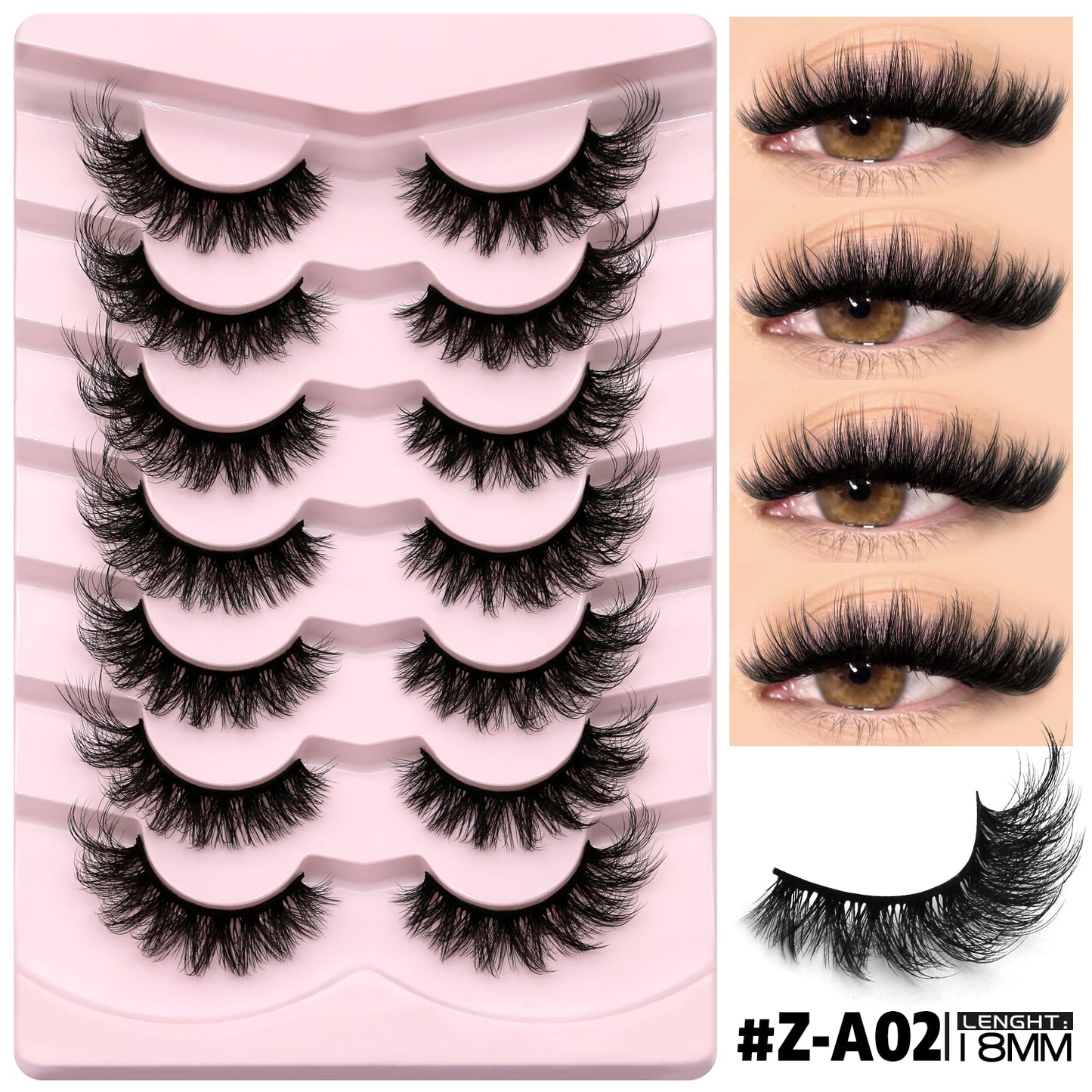 Thick-styled one-piece false lashes