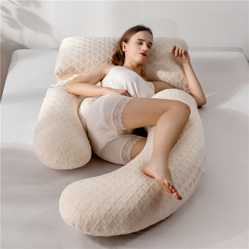 U-shaped pregnant woman pillow for supporting the waist and allowing side sleeping