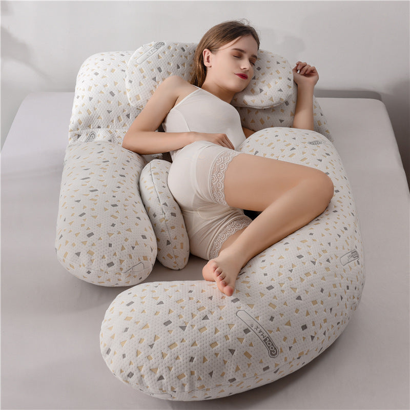 U-shaped pregnant woman pillow for supporting the waist and allowing side sleeping