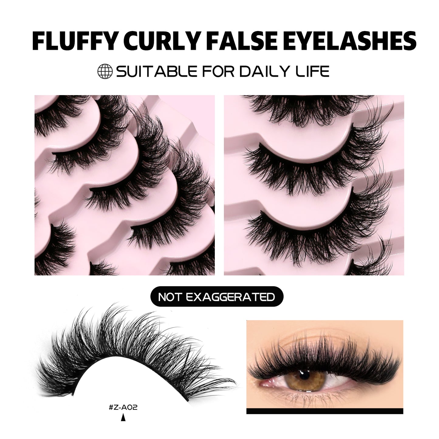 Thick-styled one-piece false lashes