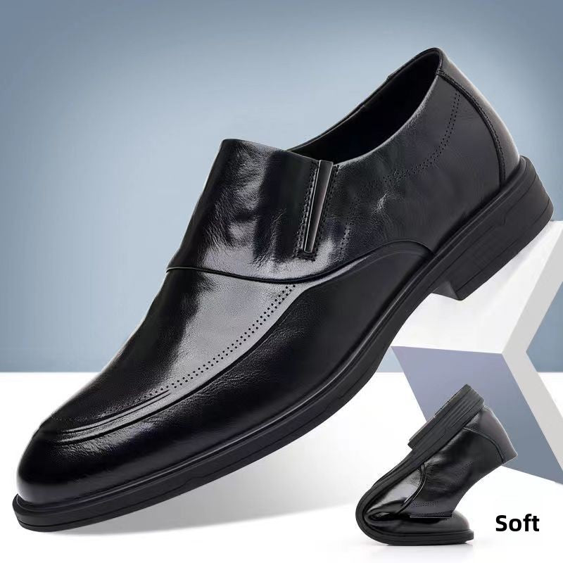 Mens Casual Leather Shoes with Shock Absorption