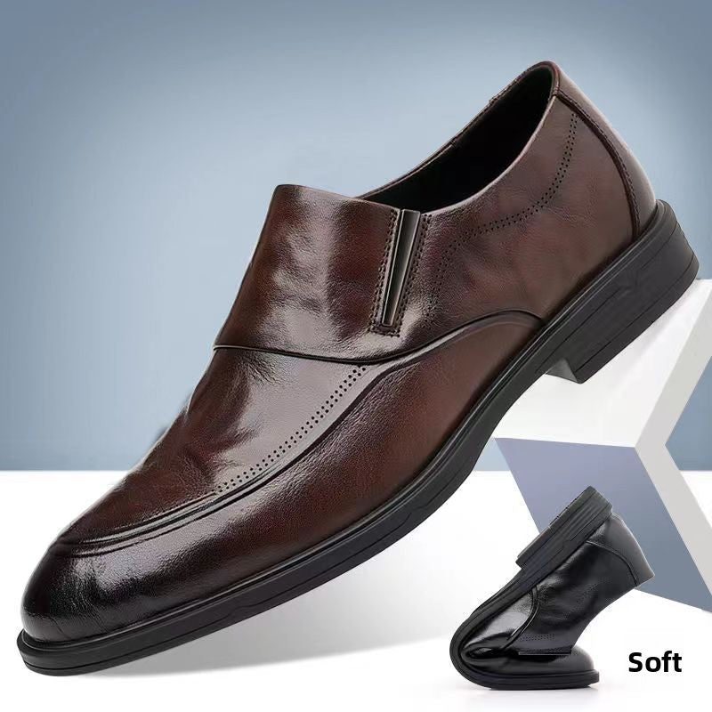 Mens Casual Leather Shoes with Shock Absorption