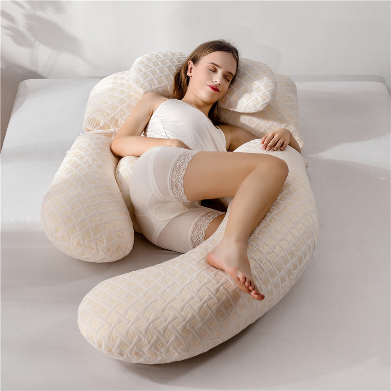 U-shaped pregnant woman pillow for supporting the waist and allowing side sleeping