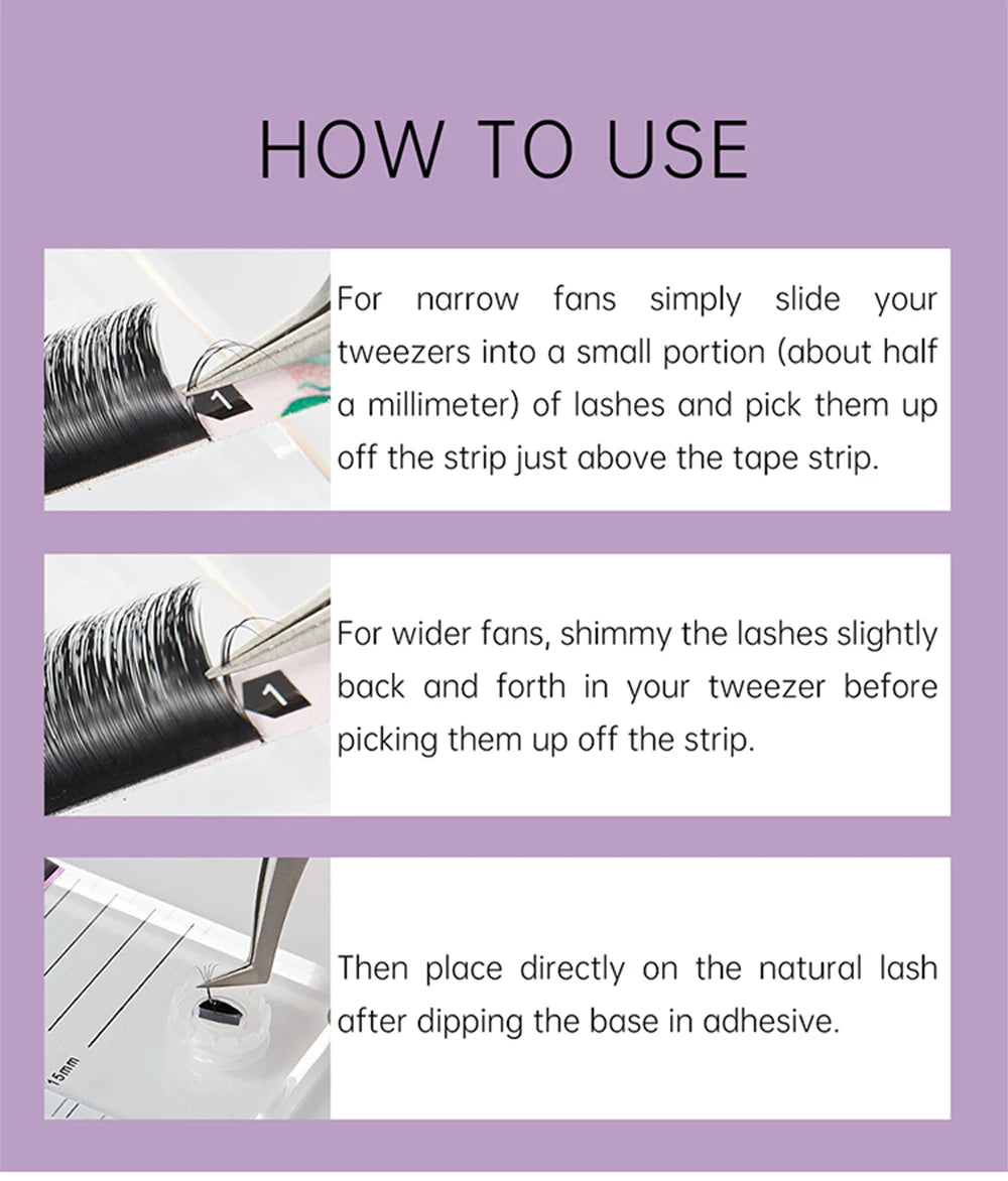 Easy Fanning Lashes 8-25mm Volume Russe Autofan Cilios Soft Professional Eyelash Extension Faux Natural Individual Eyelashes