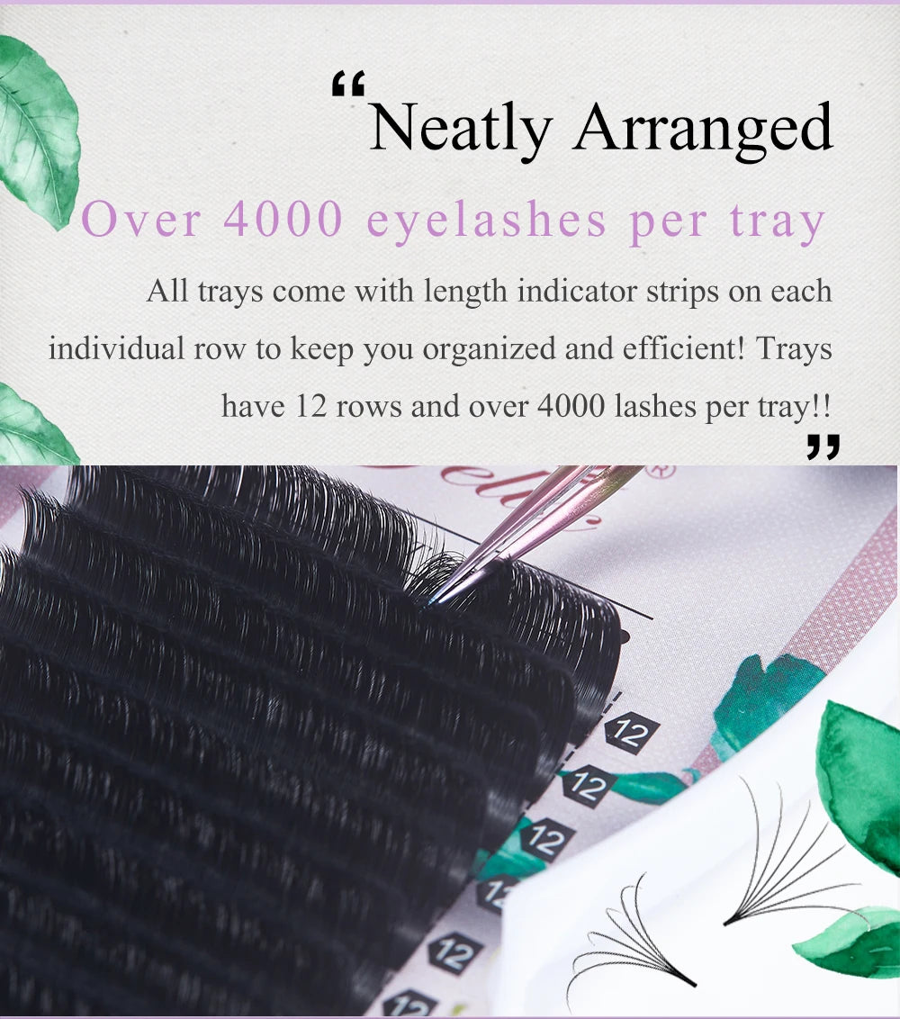 Easy Fanning Lashes 8-25mm Volume Russe Autofan Cilios Soft Professional Eyelash Extension Faux Natural Individual Eyelashes