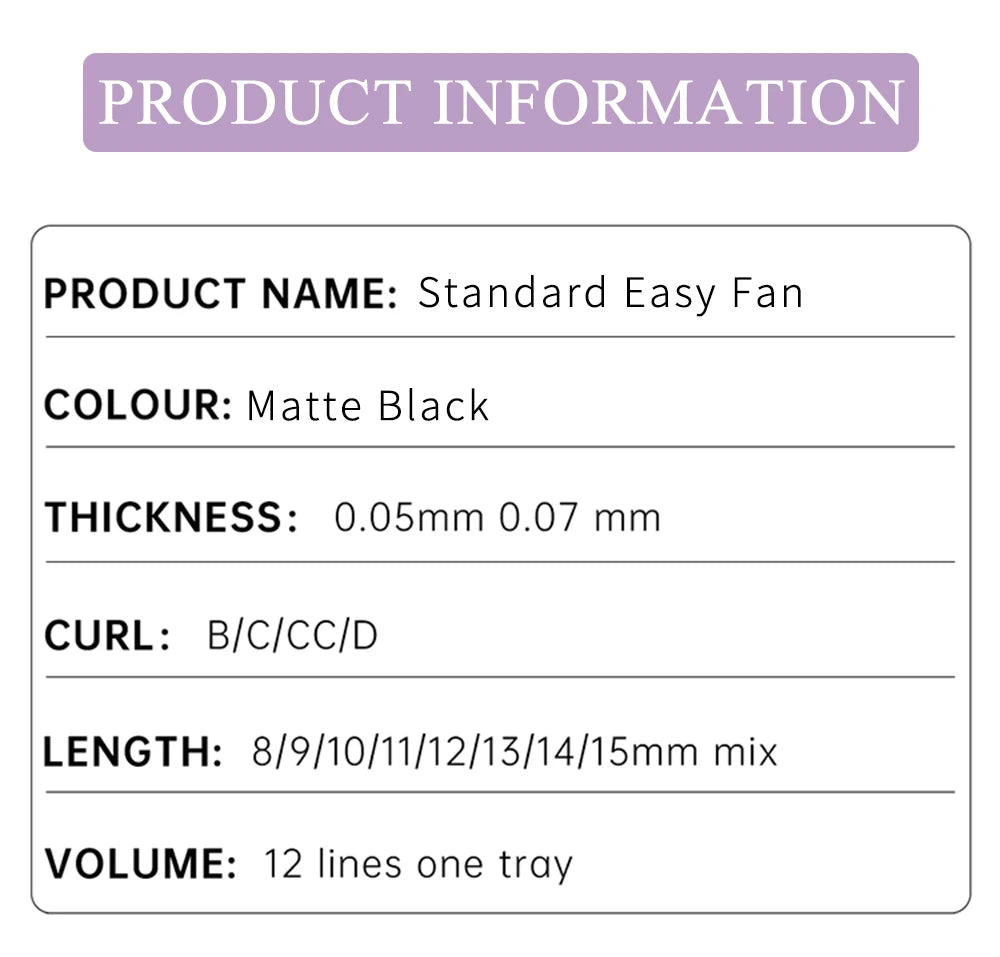 Easy Fanning Lashes 8-25mm Volume Russe Autofan Cilios Soft Professional Eyelash Extension Faux Natural Individual Eyelashes