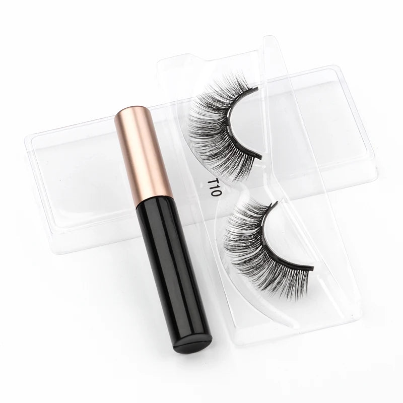 Magnetic Eyelashes 3D Mink Eyelashes Magnetic Eyeliner Magnetic 3D Lash Short False Lashes Lasting Handmade Eyelash Makeup Tools