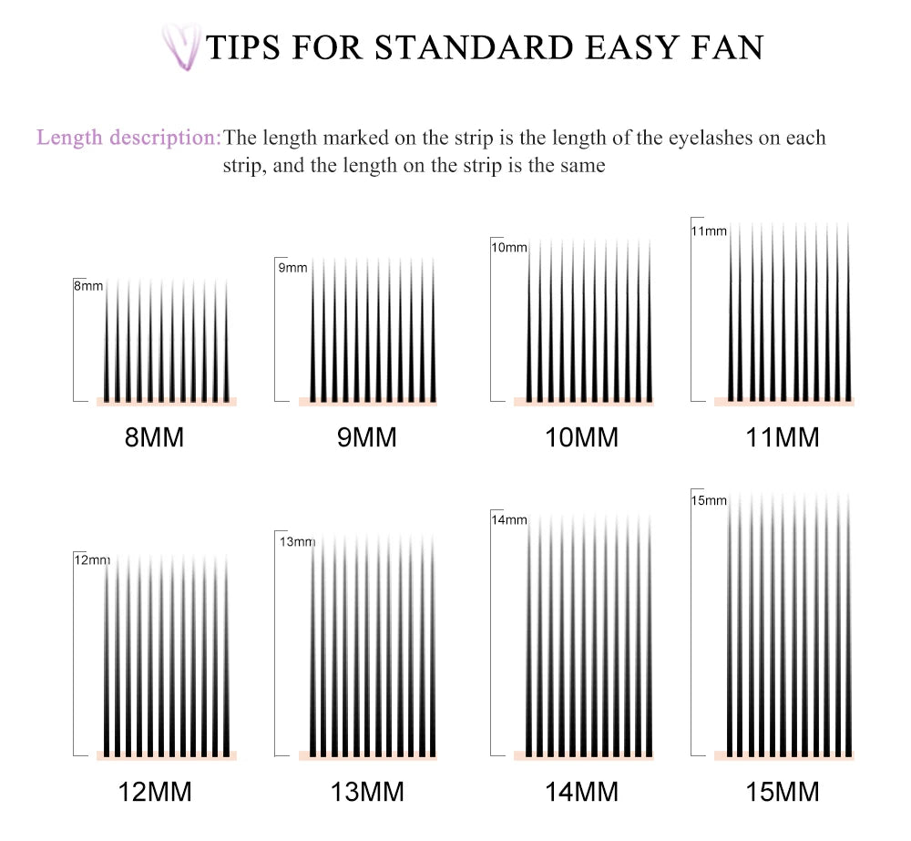 Easy Fanning Lashes 8-25mm Volume Russe Autofan Cilios Soft Professional Eyelash Extension Faux Natural Individual Eyelashes