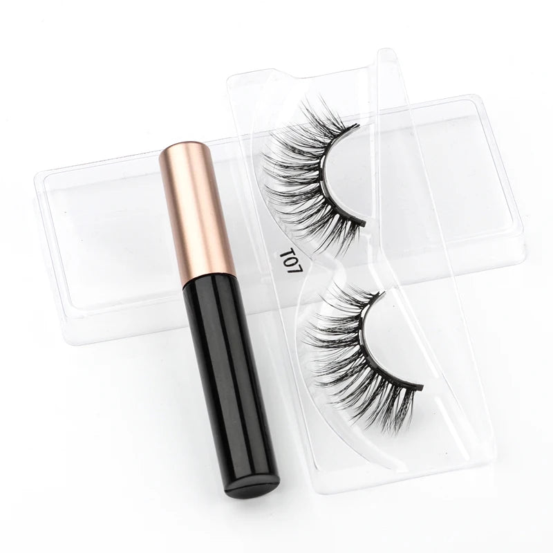 Magnetic Eyelashes 3D Mink Eyelashes Magnetic Eyeliner Magnetic 3D Lash Short False Lashes Lasting Handmade Eyelash Makeup Tools