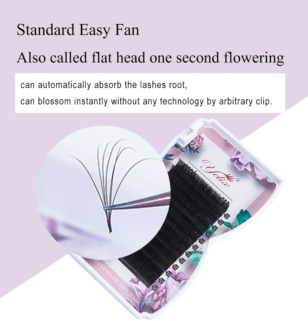 Easy Fanning Lashes 8-25mm Volume Russe Autofan Cilios Soft Professional Eyelash Extension Faux Natural Individual Eyelashes
