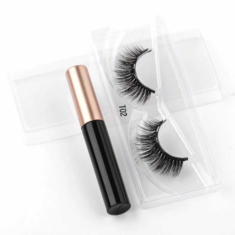 Magnetic Eyelashes 3D Mink Eyelashes Magnetic Eyeliner Magnetic 3D Lash Short False Lashes Lasting Handmade Eyelash Makeup Tools
