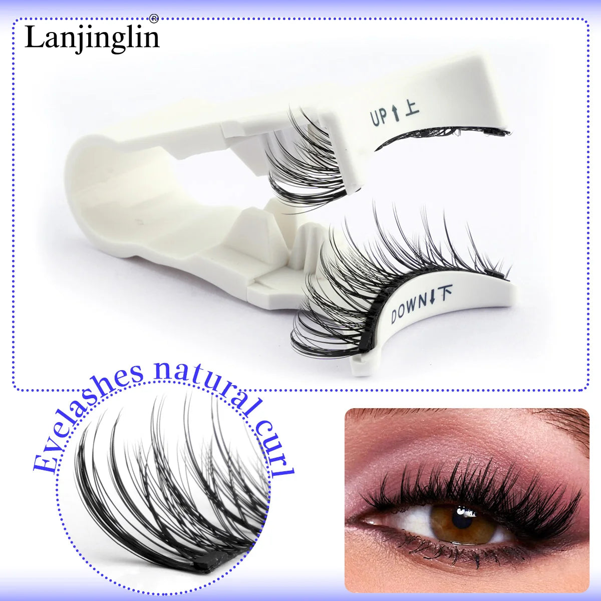 Lanjinglin 3D Magnetic False Eyelashes Tweezer Set Cosmetics Natural Mink False Lash Professional Eyelash Extension Makeup Tool