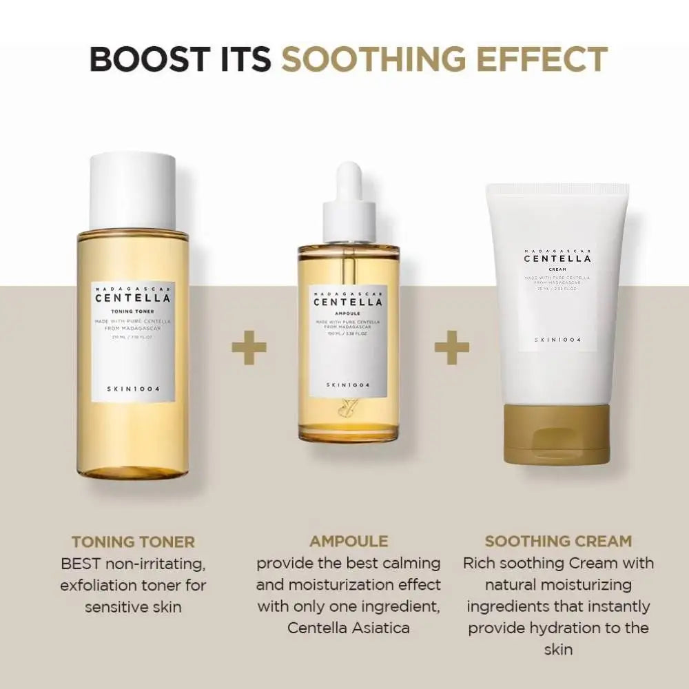 Korean Centella Skincare Ampoule Toner Cleanser Face Serum Cleaning Oil and Moisturizer Cream Skincare Kit Original Products Set