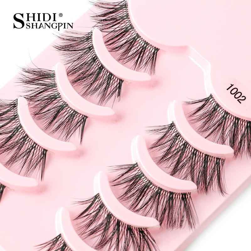 3/10 pairs Natural Lashes Mink Fluffy False Eyelashes Make up Tools Wispy Half Eyelashes 3D Cat Eye Eyelash Extensions Faux Cils