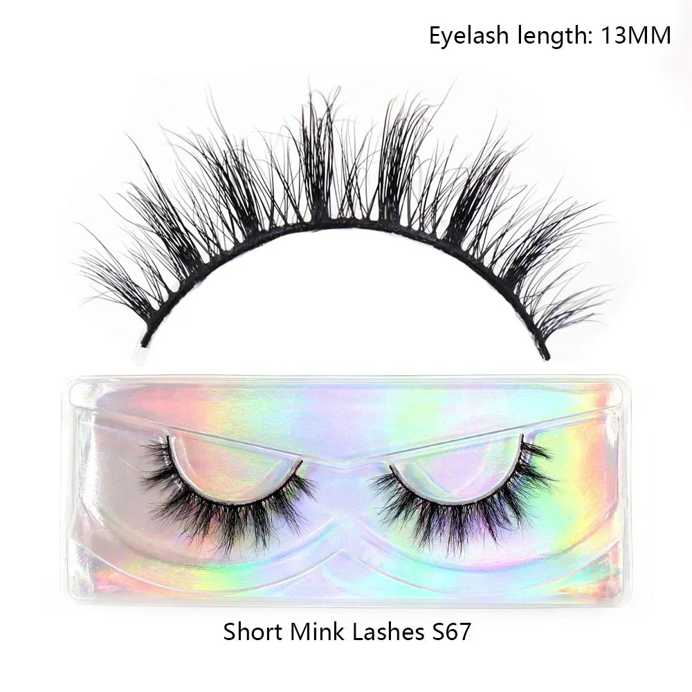 LEHUAMAO Mink Half Lashes Extension Natural Daily Reusable Short Strip Eye Lashes Mink Fluffy Soft Half False Eyelashes Make Up