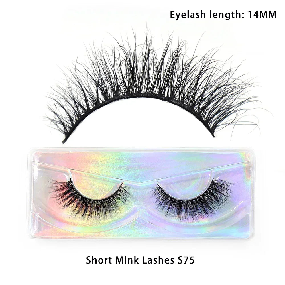 LEHUAMAO Mink Half Lashes Extension Natural Daily Reusable Short Strip Eye Lashes Mink Fluffy Soft Half False Eyelashes Make Up