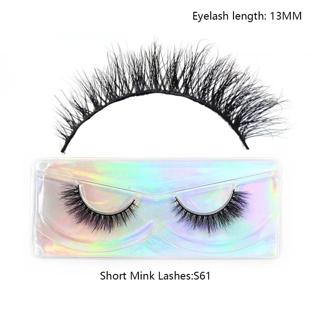 LEHUAMAO Mink Half Lashes Extension Natural Daily Reusable Short Strip Eye Lashes Mink Fluffy Soft Half False Eyelashes Make Up