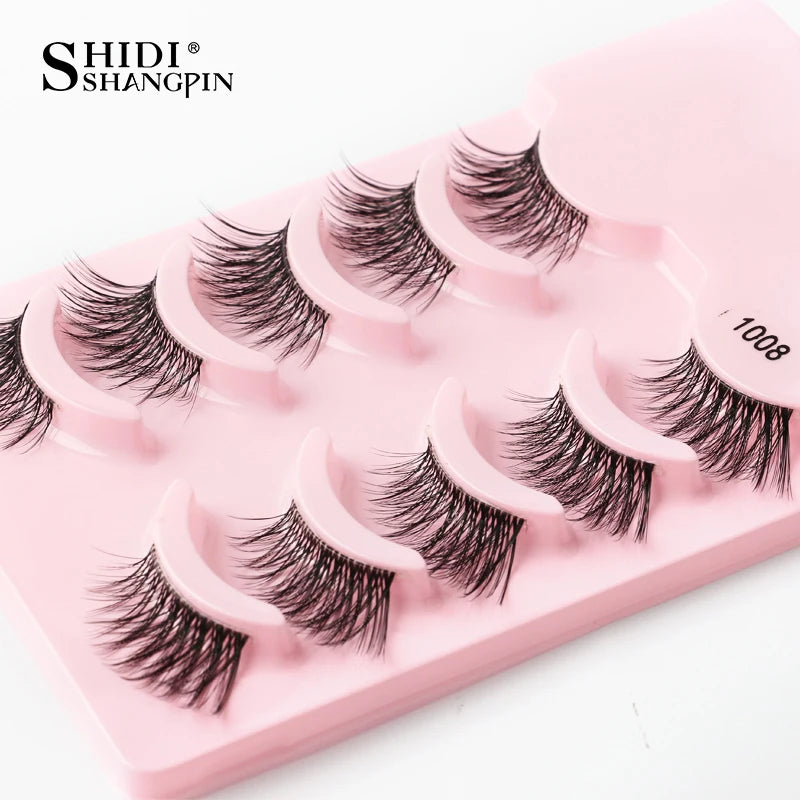 3/10 pairs Natural Lashes Mink Fluffy False Eyelashes Make up Tools Wispy Half Eyelashes 3D Cat Eye Eyelash Extensions Faux Cils