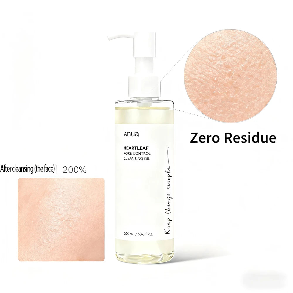 Anua Heartleaf Pore Control Cleansing Oil, Cleansing Oil for Oily Skin, Deep Cleansing Makeup Remover, Korean Skincare