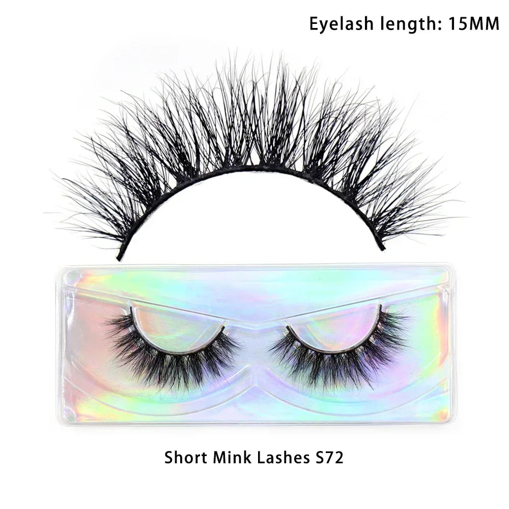 LEHUAMAO Mink Half Lashes Extension Natural Daily Reusable Short Strip Eye Lashes Mink Fluffy Soft Half False Eyelashes Make Up