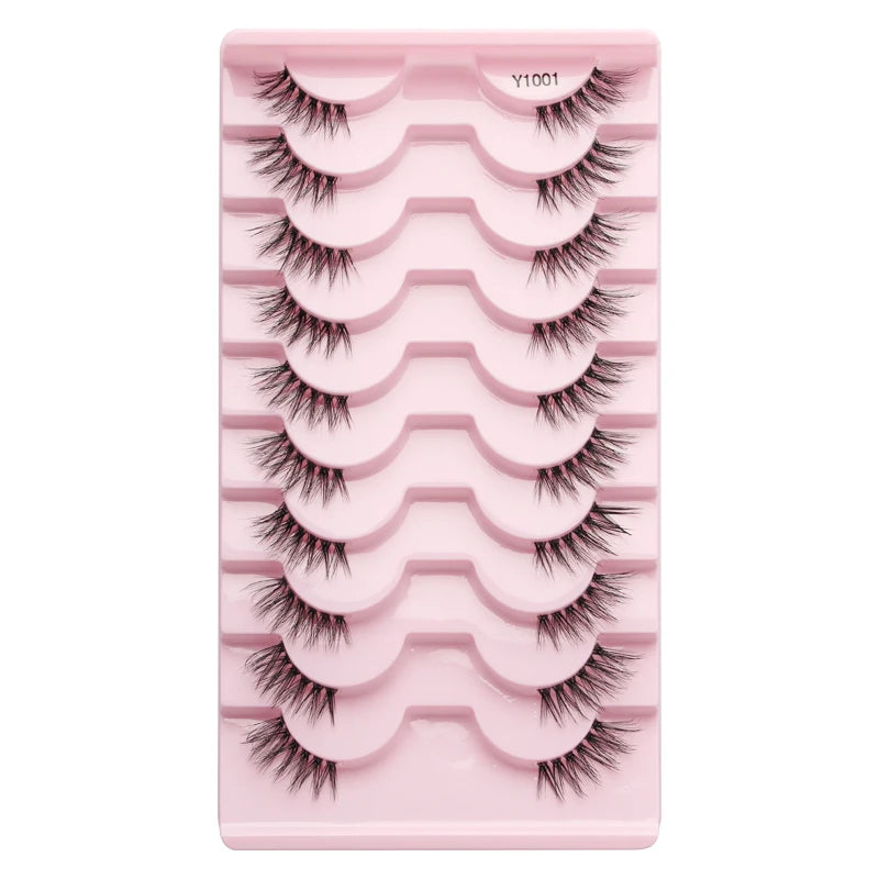 3/10 pairs Natural Lashes Mink Fluffy False Eyelashes Make up Tools Wispy Half Eyelashes 3D Cat Eye Eyelash Extensions Faux Cils