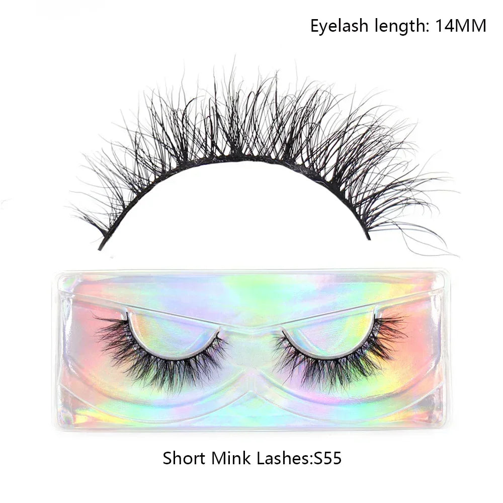 LEHUAMAO Mink Half Lashes Extension Natural Daily Reusable Short Strip Eye Lashes Mink Fluffy Soft Half False Eyelashes Make Up