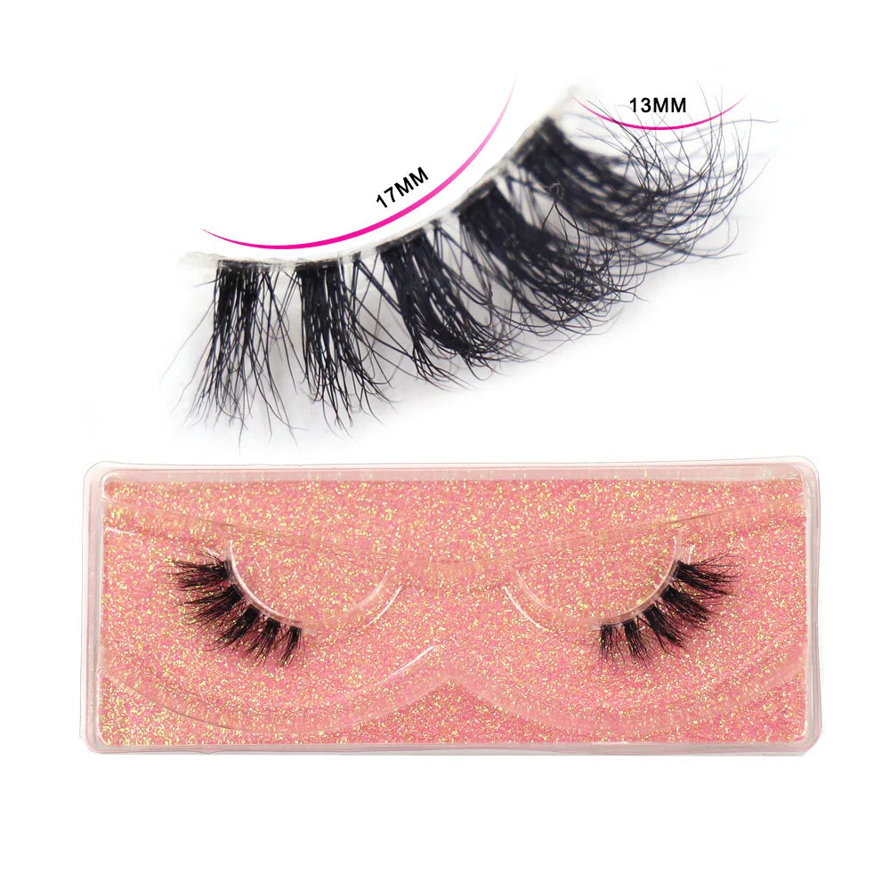 LEHUAMAO Mink Half Lashes Extension Natural Daily Reusable Short Strip Eye Lashes Mink Fluffy Soft Half False Eyelashes Make Up