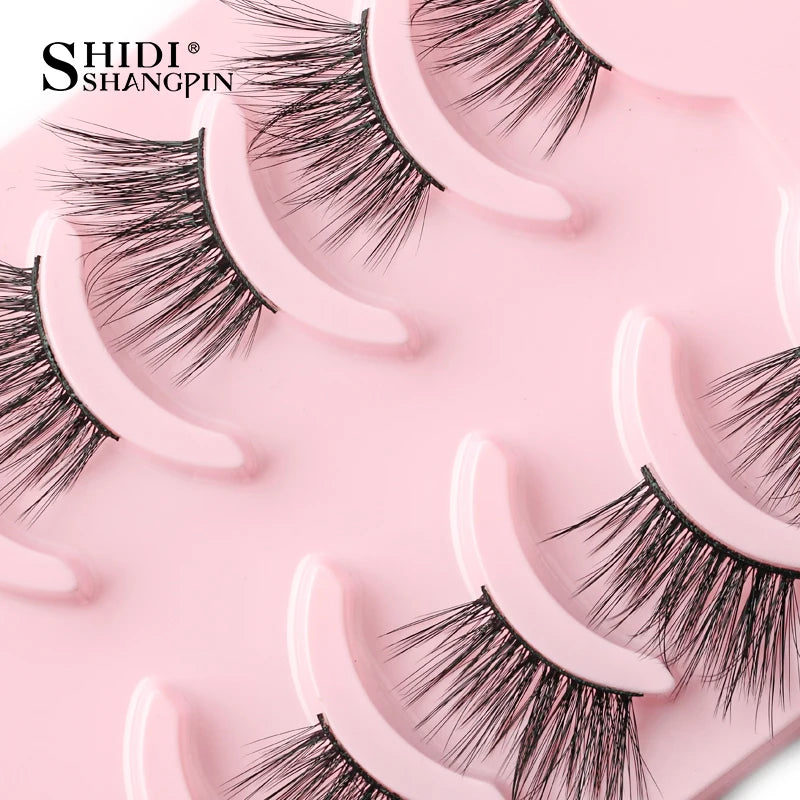 3/10 pairs Natural Lashes Mink Fluffy False Eyelashes Make up Tools Wispy Half Eyelashes 3D Cat Eye Eyelash Extensions Faux Cils