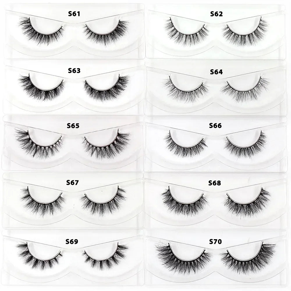 LEHUAMAO Mink Half Lashes Extension Natural Daily Reusable Short Strip Eye Lashes Mink Fluffy Soft Half False Eyelashes Make Up