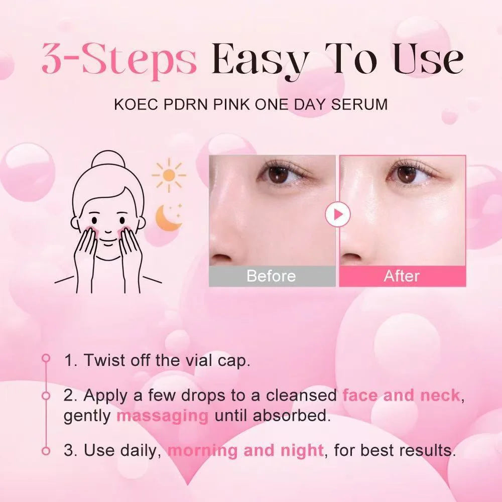 Pink One Day Serum Facial Moisturizing Balanced Water Oil Fine Pores Shrinking Soft Firm Skin Hyaluronic Acid Korean Cosmetics