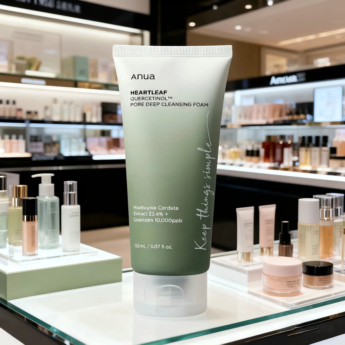 ANUA Heartleaf Quercetin Pore Deep Cleansing Foam, Cleanser, Double Cleanse, BHA, Hyaluronic Acid, Cleanser, Korean Skincare