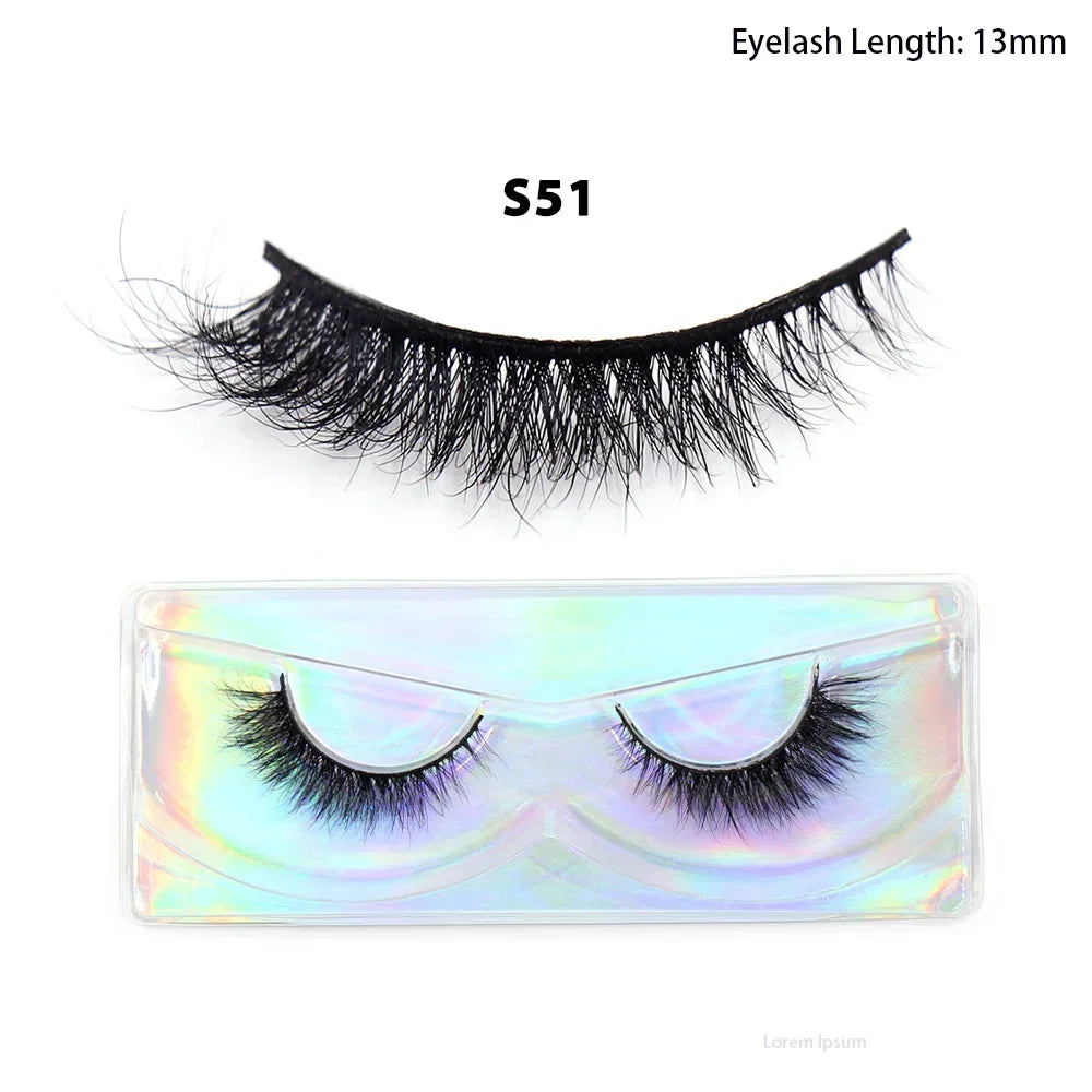 LEHUAMAO Mink Half Lashes Extension Natural Daily Reusable Short Strip Eye Lashes Mink Fluffy Soft Half False Eyelashes Make Up