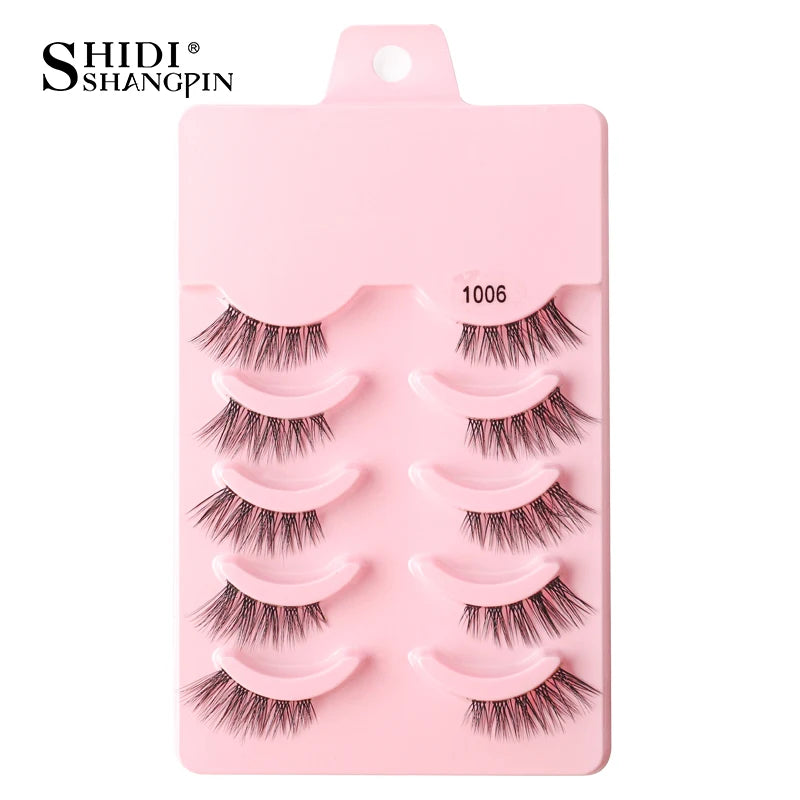 3/10 pairs Natural Lashes Mink Fluffy False Eyelashes Make up Tools Wispy Half Eyelashes 3D Cat Eye Eyelash Extensions Faux Cils