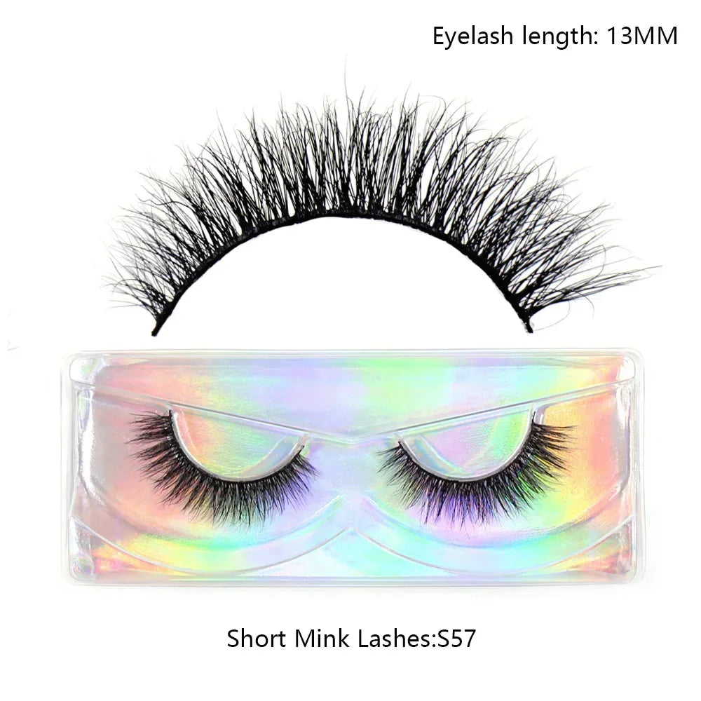 LEHUAMAO Mink Half Lashes Extension Natural Daily Reusable Short Strip Eye Lashes Mink Fluffy Soft Half False Eyelashes Make Up