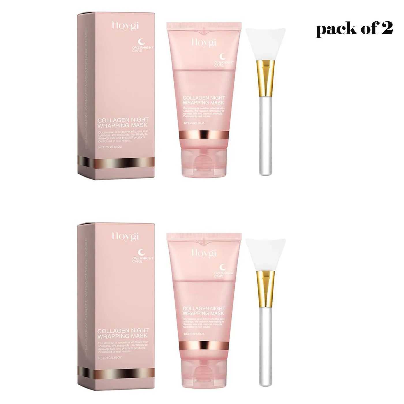 Hydrolyzed Collagen Overnight Facial Mask Wrapping Peel-Off Mask Hydrating Firming Mask for Elasticity Reduces Sagging Dullness