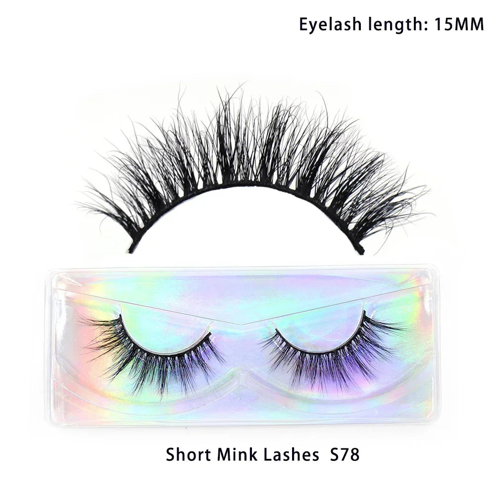 LEHUAMAO Mink Half Lashes Extension Natural Daily Reusable Short Strip Eye Lashes Mink Fluffy Soft Half False Eyelashes Make Up
