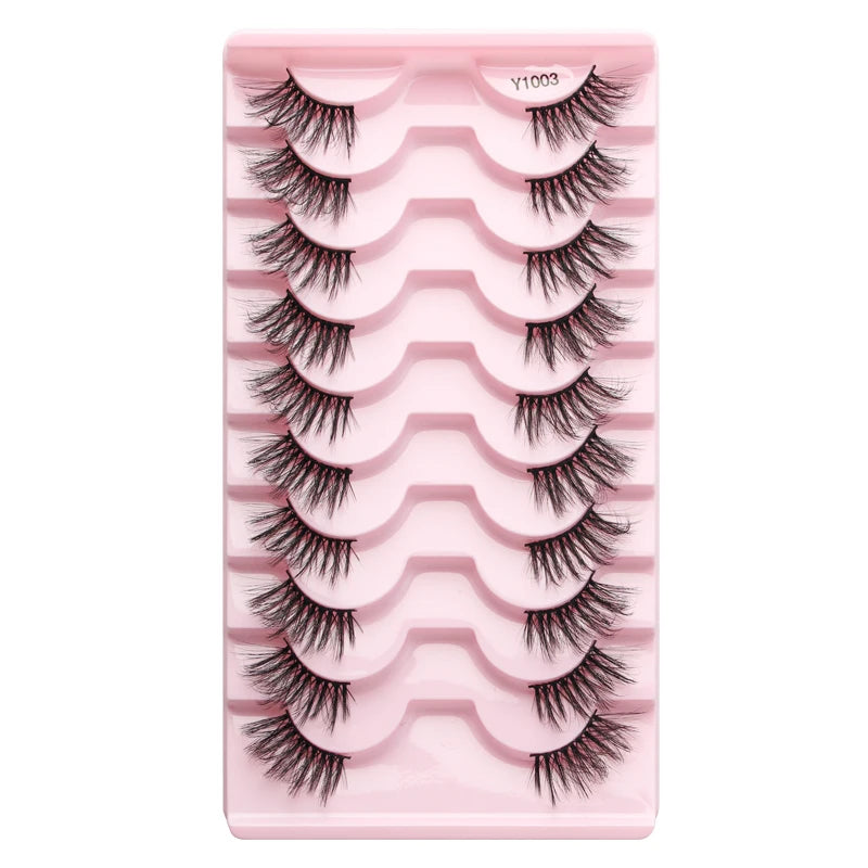 3/10 pairs Natural Lashes Mink Fluffy False Eyelashes Make up Tools Wispy Half Eyelashes 3D Cat Eye Eyelash Extensions Faux Cils