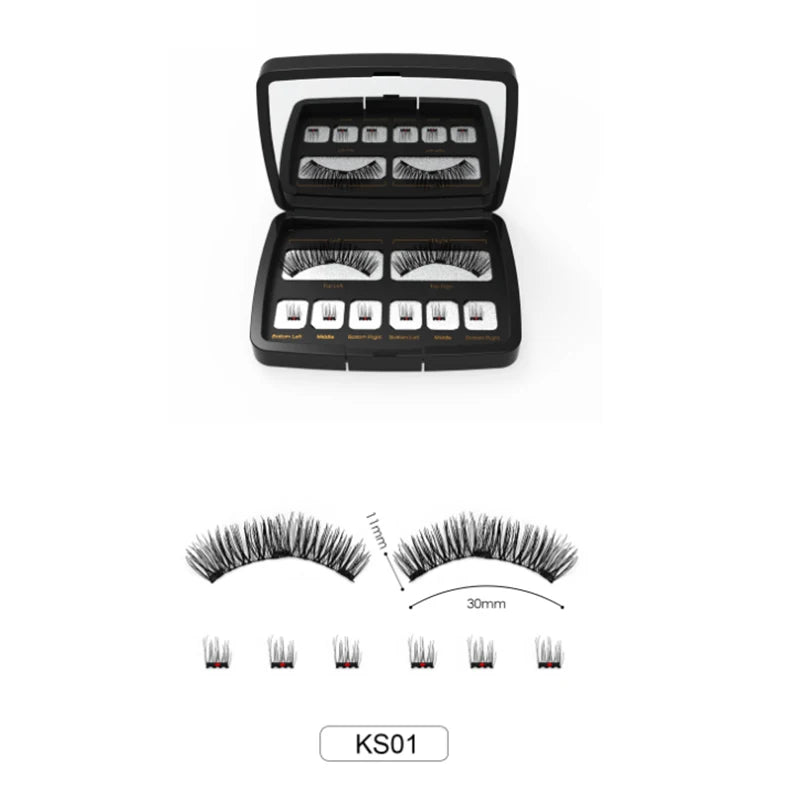 3D Magnetic Eyelashes Kit With Different Density Double False Eyeslashes Reusable Easy To Wear Fake Eyelash Extension Makeup Kit