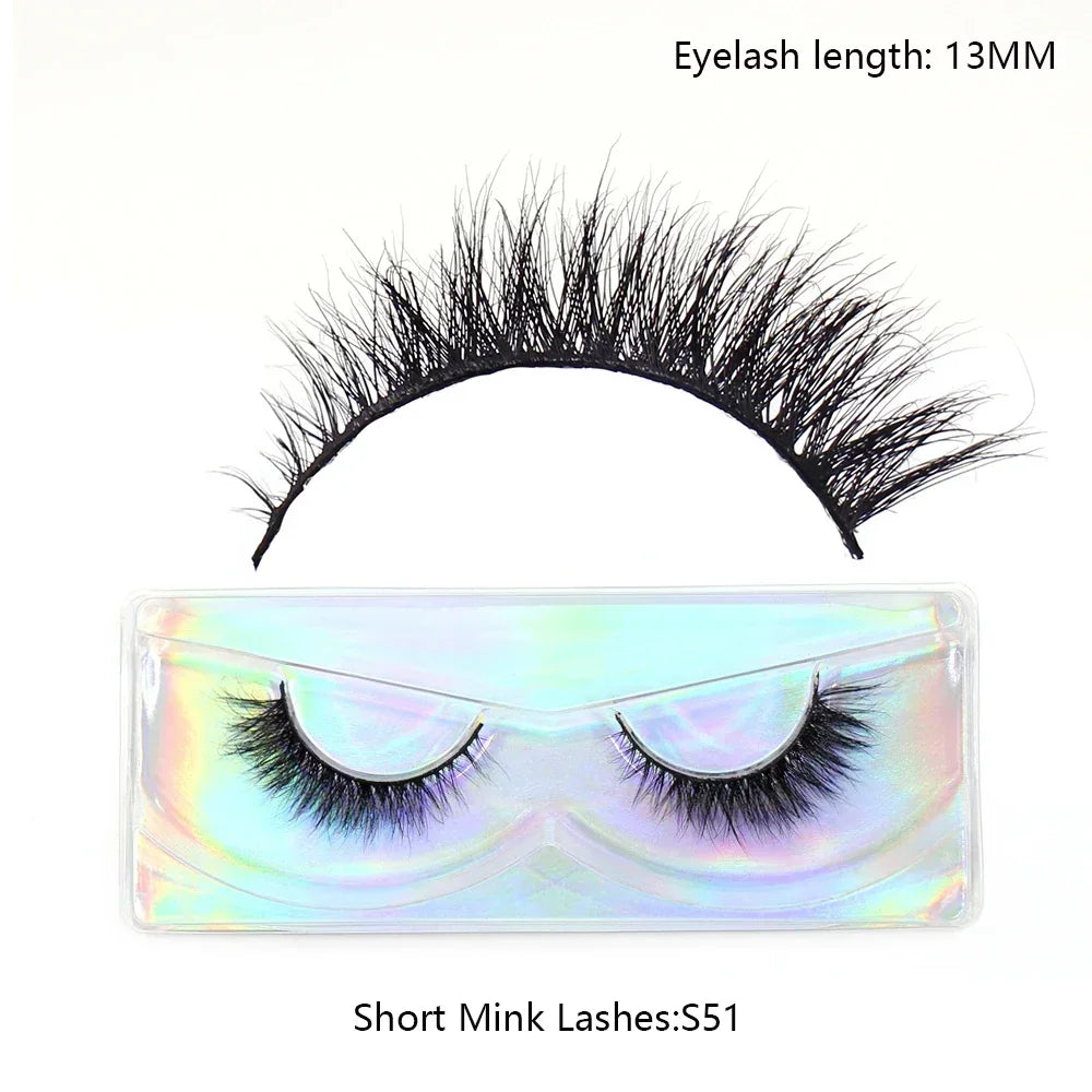 LEHUAMAO Mink Half Lashes Extension Natural Daily Reusable Short Strip Eye Lashes Mink Fluffy Soft Half False Eyelashes Make Up