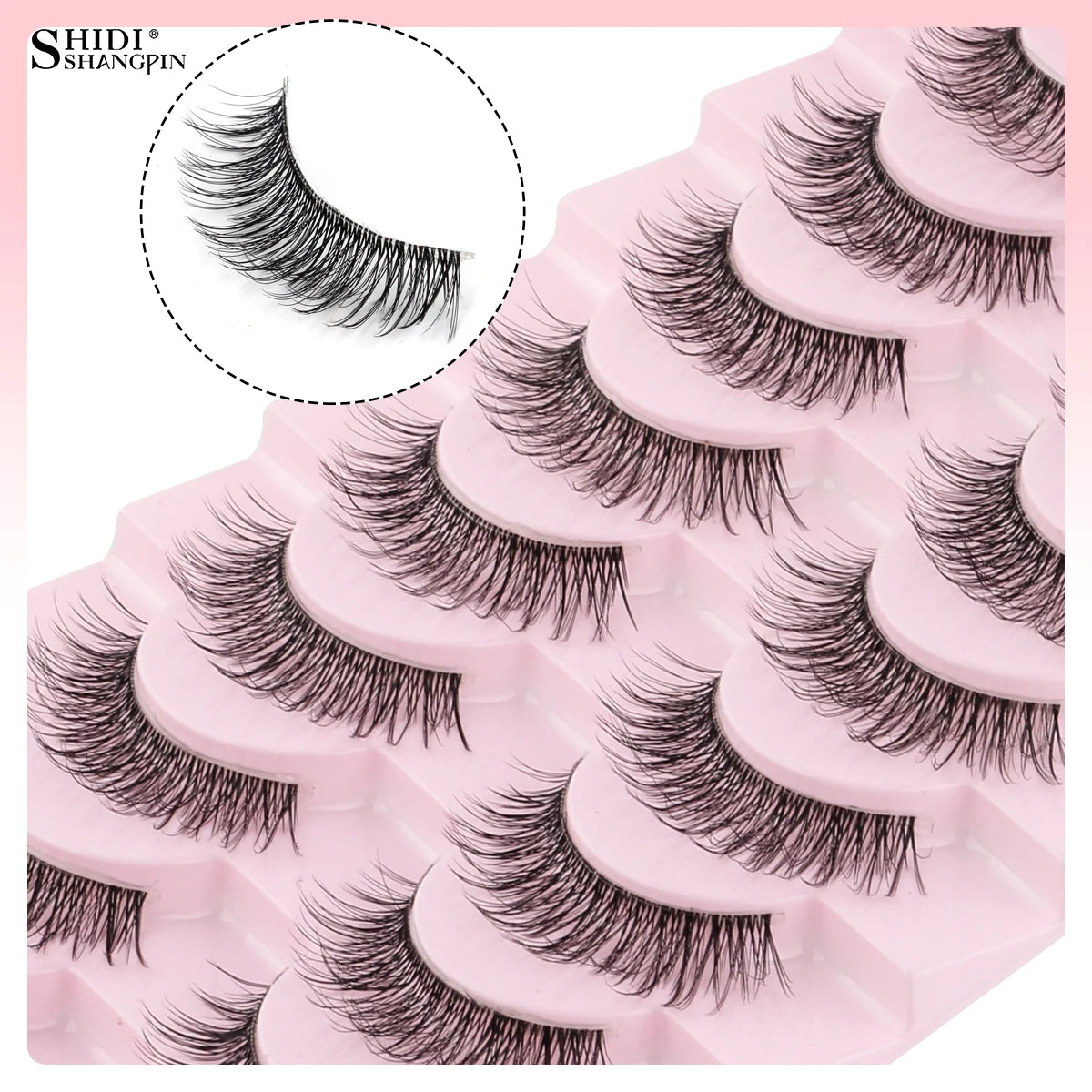 3/10 pairs Natural Lashes Mink Fluffy False Eyelashes Make up Tools Wispy Half Eyelashes 3D Cat Eye Eyelash Extensions Faux Cils