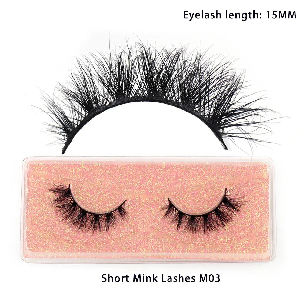 LEHUAMAO Mink Half Lashes Extension Natural Daily Reusable Short Strip Eye Lashes Mink Fluffy Soft Half False Eyelashes Make Up
