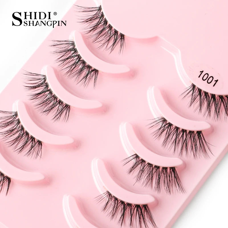 3/10 pairs Natural Lashes Mink Fluffy False Eyelashes Make up Tools Wispy Half Eyelashes 3D Cat Eye Eyelash Extensions Faux Cils