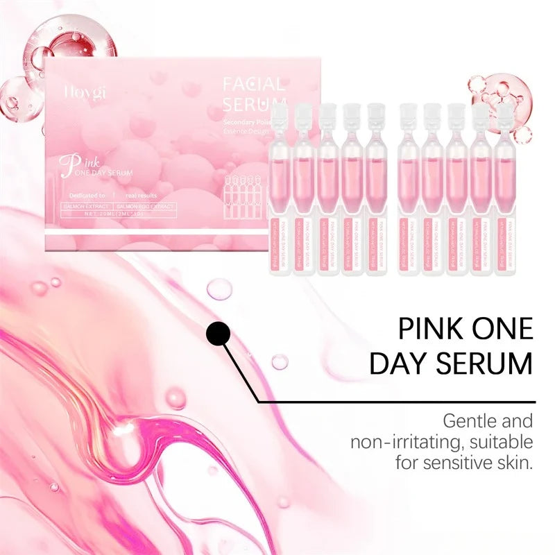 Pink One Day Serum Facial Moisturizing Balanced Water Oil Fine Pores Shrinking Soft Firm Skin Hyaluronic Acid Korean Cosmetics