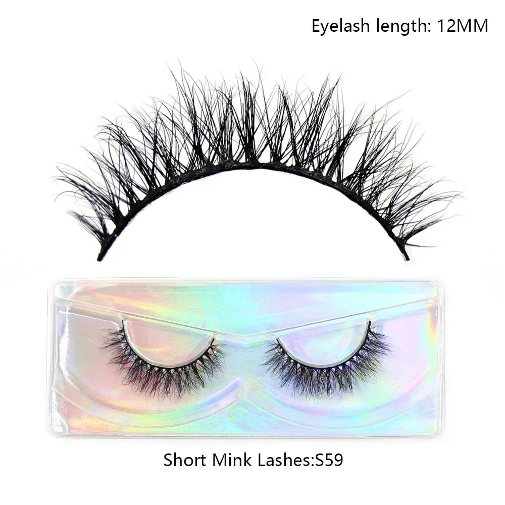 LEHUAMAO Mink Half Lashes Extension Natural Daily Reusable Short Strip Eye Lashes Mink Fluffy Soft Half False Eyelashes Make Up