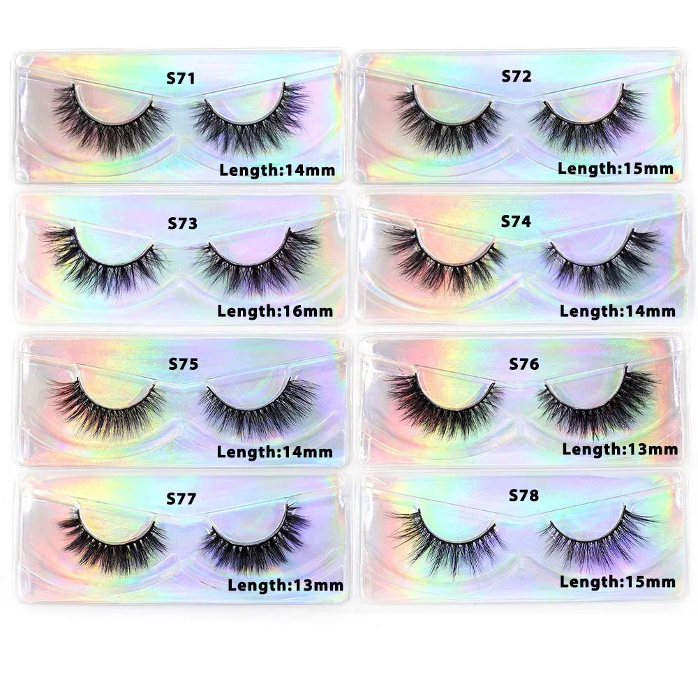 LEHUAMAO Mink Half Lashes Extension Natural Daily Reusable Short Strip Eye Lashes Mink Fluffy Soft Half False Eyelashes Make Up