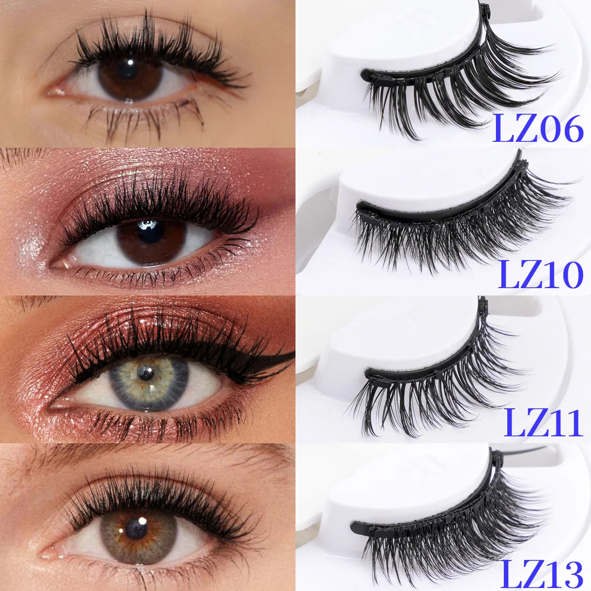 Lanjinglin 3D Magnetic False Eyelashes Tweezer Set Cosmetics Natural Mink False Lash Professional Eyelash Extension Makeup Tool